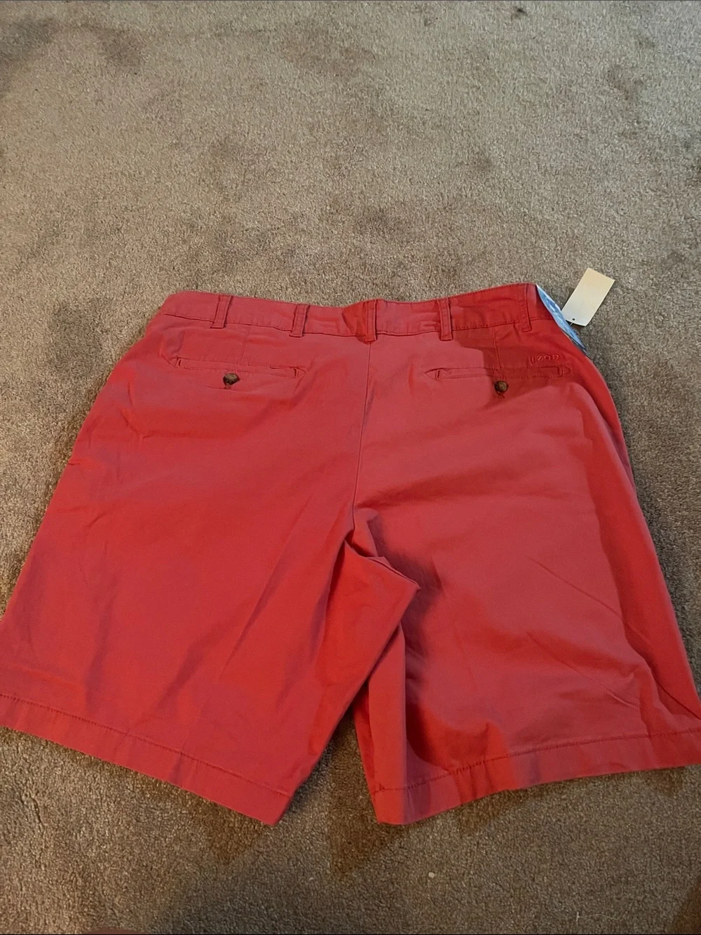 Izod Red Flat-Front Chino Shorts